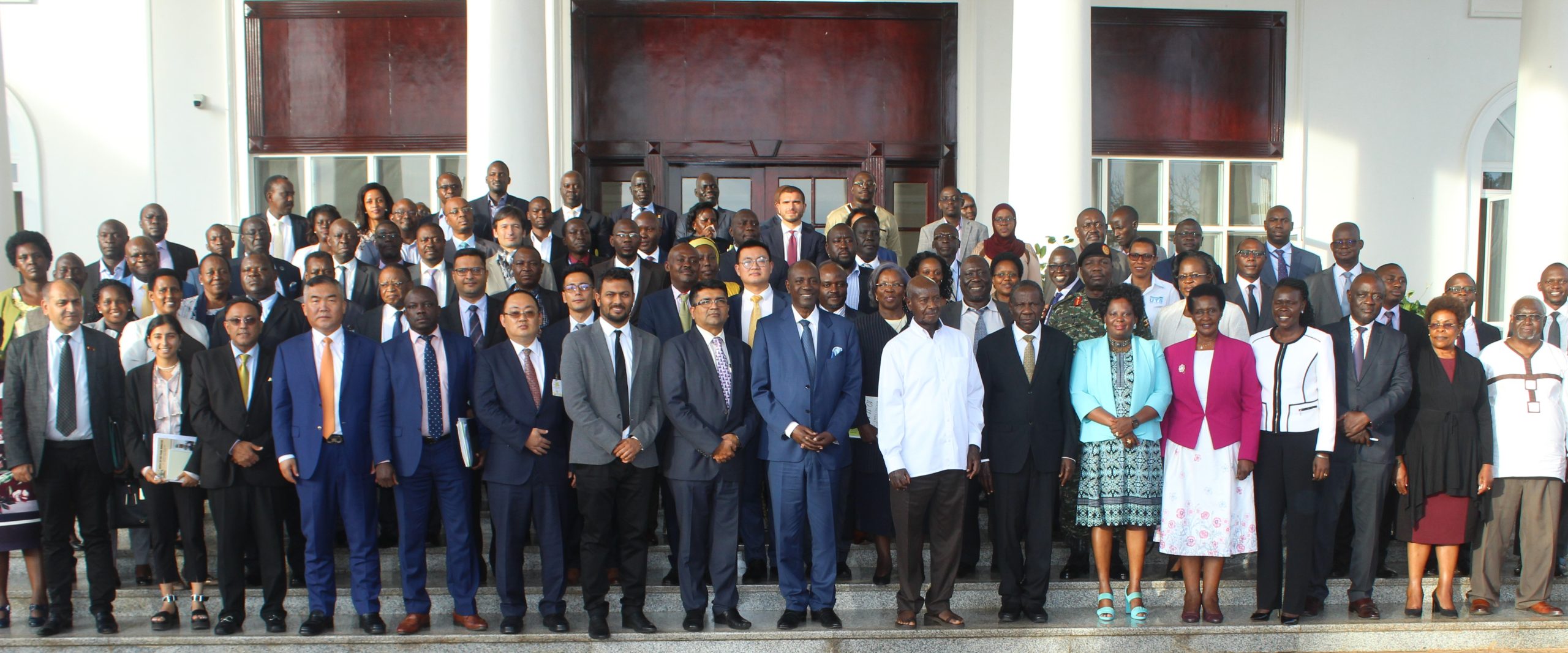 President Yoweri Museveni (in white shirt) with members of PIRT 2021.