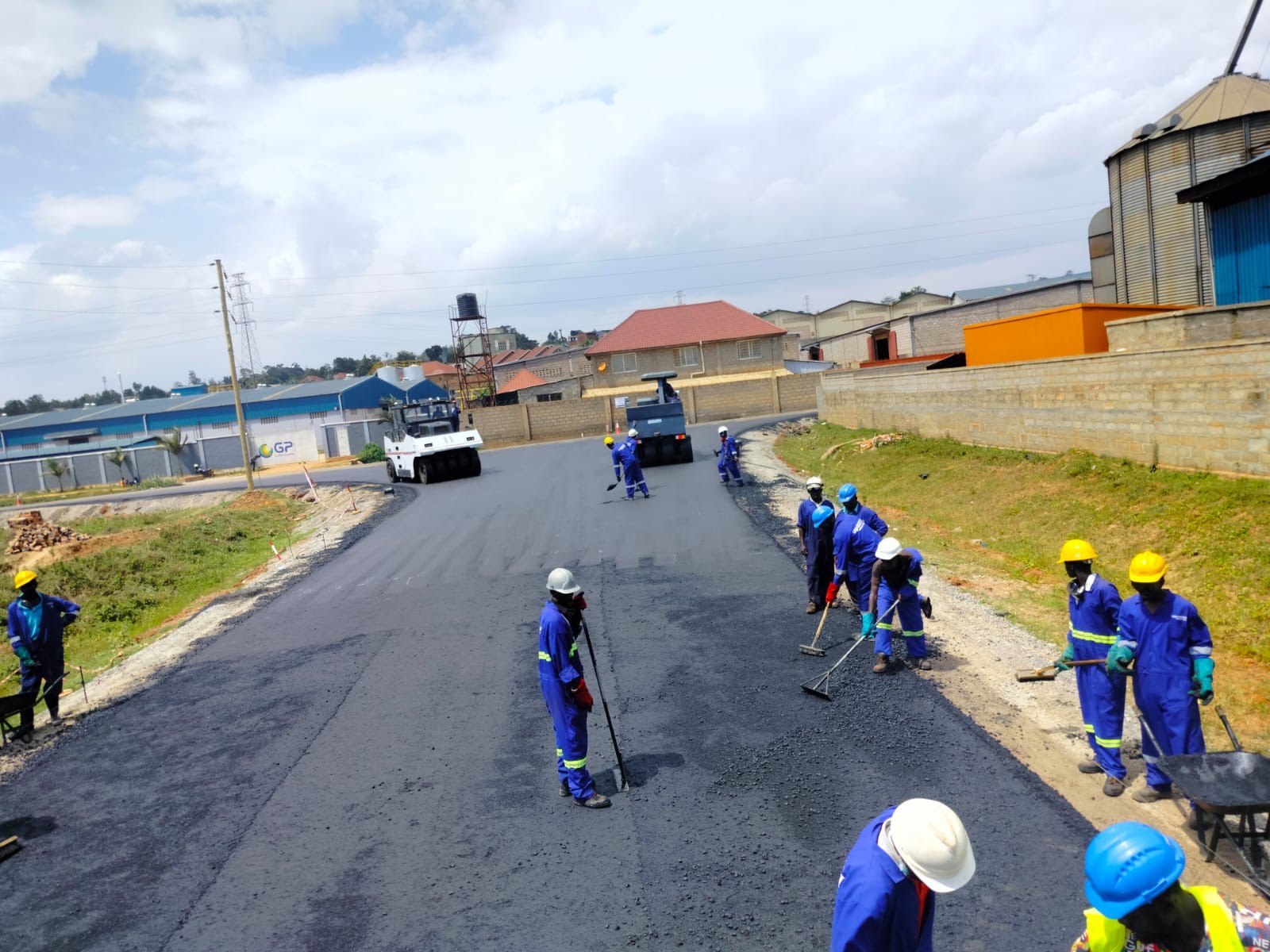 Road construction in Kampala Industrial and business park Namanve